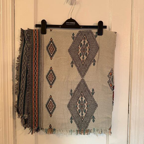 Zara Teal Bohemian Blanket Scarf - Picture 1 of 5